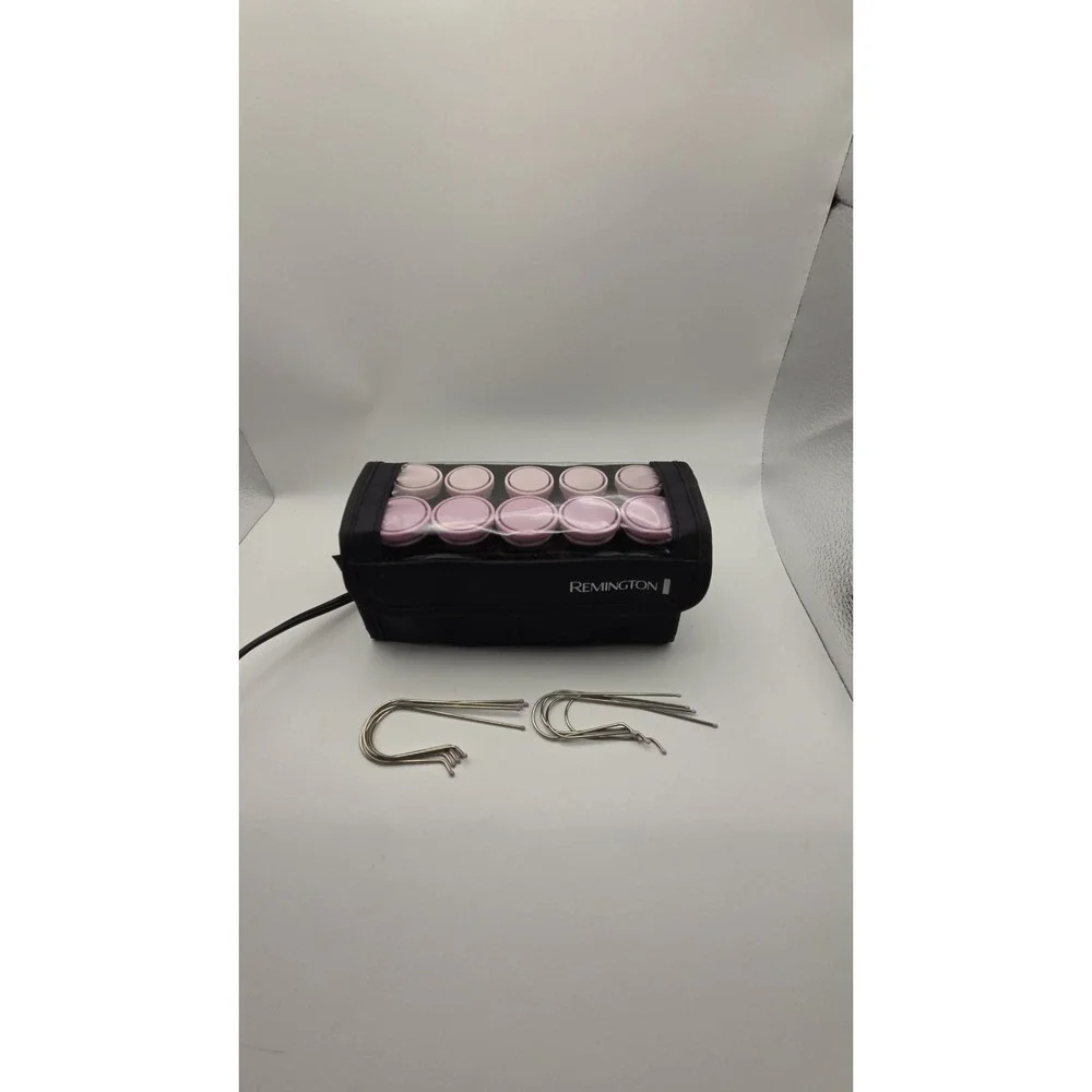 Remington Compact Hot Rollers Ceramic technology Soft Travel Case w/clips Works!